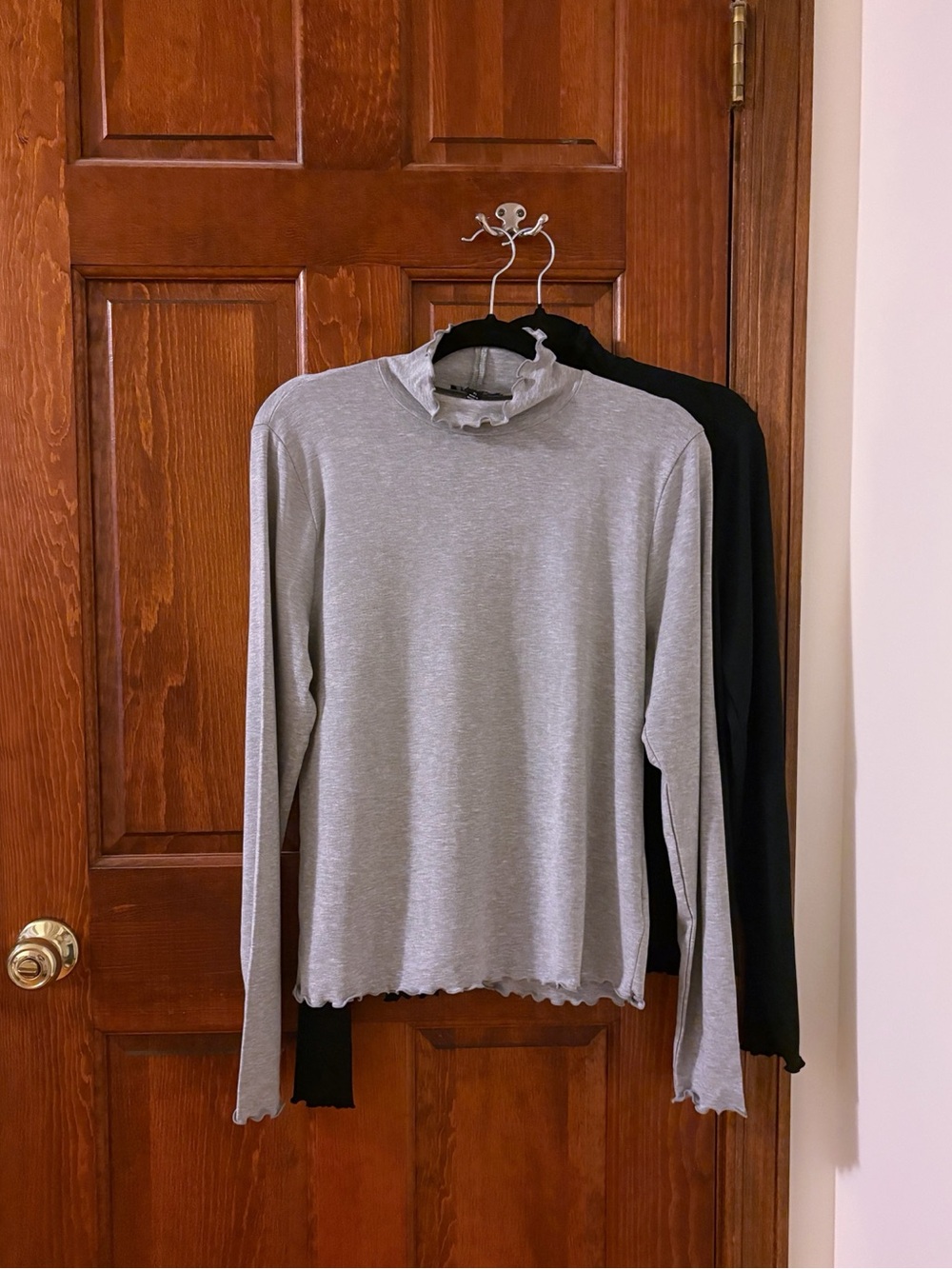 J. CREW Lot of 2 Refined Rib Lettuce Trim Turtleneck Knit Tops NWOT Sz XL